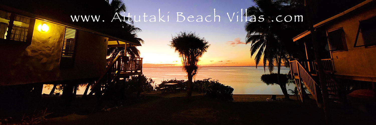 sunset over Aitutaki Lagoon in the Cook islands
