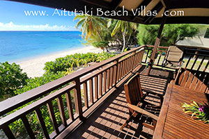 looking out from veranda of the beach villa