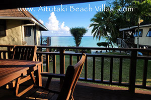 Aitutaki Lagoon seen from the beach view villa