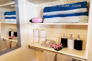 toiletries showing beach towels, soaps and hairdryer