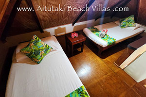 two single beds in mezzanine for kids