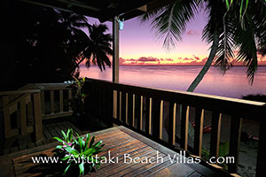 sunset over lagoon from veranda
