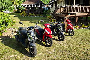 mopeds for rent at Aitutaki Beach Villas
